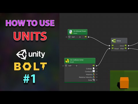 How to Use Unity-Bolt Units/Nodes #1 - Once Control Unit - Tutorial  (Visual Scripting)