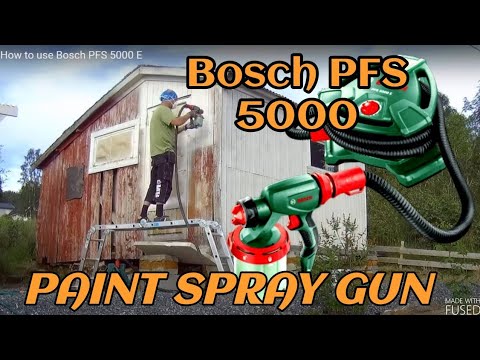 Bosch PFS 5000 E Farbspritzgerät im Einsatz auf einem alten Wirtschaftsgebäude