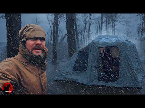 Heavy Rain & Powerful Winds Camping in an Air Frame Tent