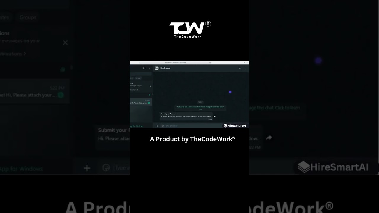 HireSmartAI- AI powered WhatsApp CV parser built by TheCodeWork to revolutionize your hiring process