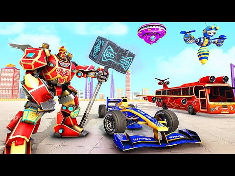Multi Robot Car Game Formula Car Robot Transform - Bus Driver Game - Android GamePlay