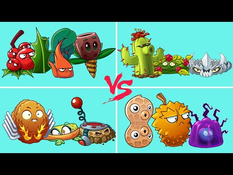 Team Cactus+Bramble+Spikerock Plant Vs 03 Team Plant - Who Will Win? - PvZ 2 Team Plant