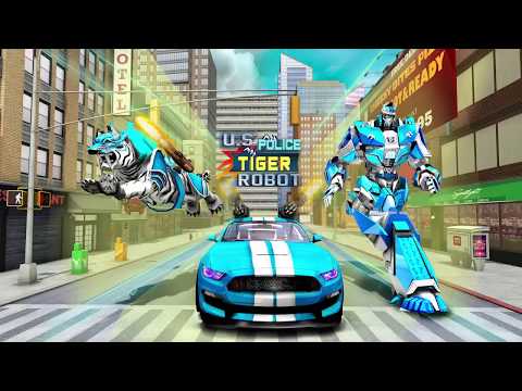 Police Tiger Robot Car Game 3d video