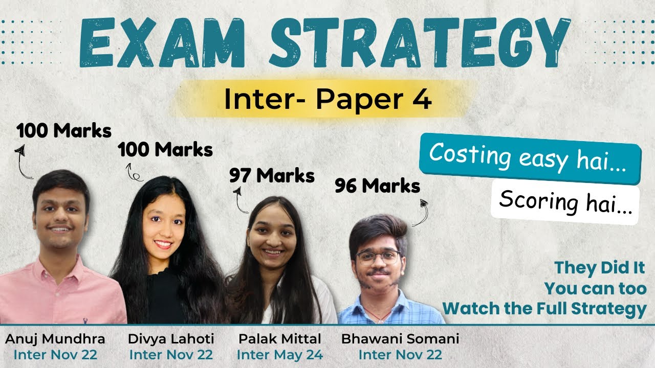 CA Inter | Paper 4 - Costing | How to Master Costing Exam | CA Rishabh Dakalia