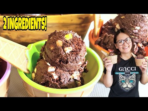 2 INGREDIENTS ROCKY ROAD ICE CREAM | HOMEMADE ICE CREAM | StrawBerry-Gery