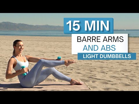 15 min BARRE ARMS AND ABS WORKOUT | Light Dumbbells | Upper Body Sculpt