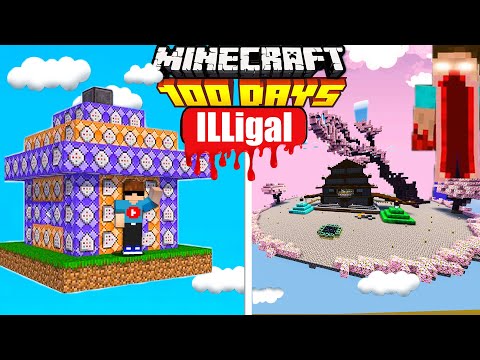 Surviving 100 Days on ILLEGAL Items in Minecraft Hardcore