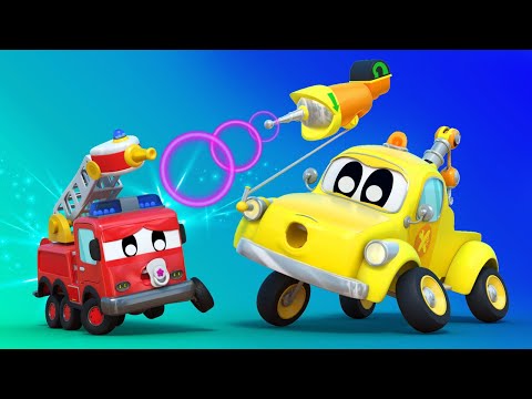 Frank el Camión Bombero es UN BEBE!  | InvenTom La Grua | Car City World App