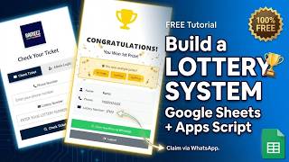 FREE Lottery Management System with Google Apps Script & React Dashboard | Full Web App | E28