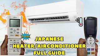 Talking Japanese air conditioner heater button guide to stay warm in Japan