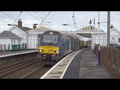 Direct Rail Services 68025 'Superb' & 68002 'Intrepid' At Troon On 6M23 - 13th April 2017