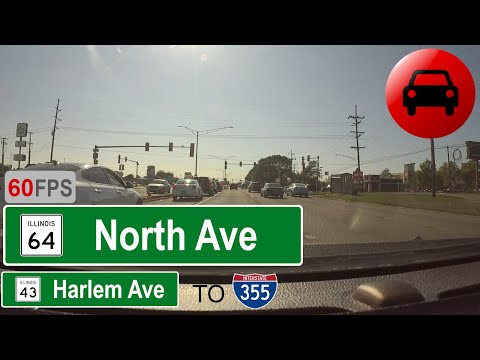 North Ave (IL Rte 64) WB, Harlem Ave (IL Rte 43) to I-355 (Lombard, IL) | VirtualRoad