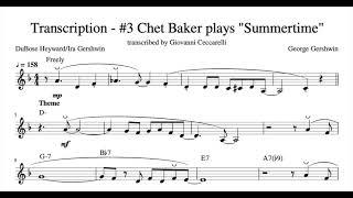 Transcription - #3 Chet Baker plays "Summertime"