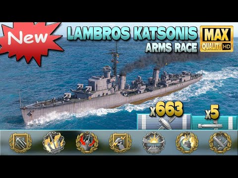 New destroyer "Lambros Katsonis" on map Hotspot - World of Warships