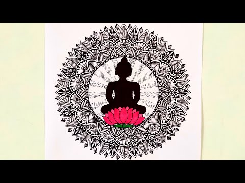 Lord Buddha Mandala Art How to draw Mandala Art for Beginners lord buddha art vanithaarts