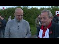 Supporters Almere City FC verzamelden zich bij stadion