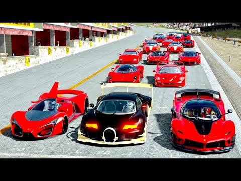 Bugatti Veyron GTR vs Ferrari Hypercars at Monza GP