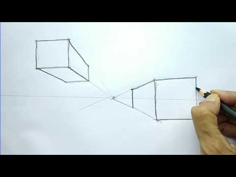 How to draw Boxes in one point perspective easy Step by step drawing ...