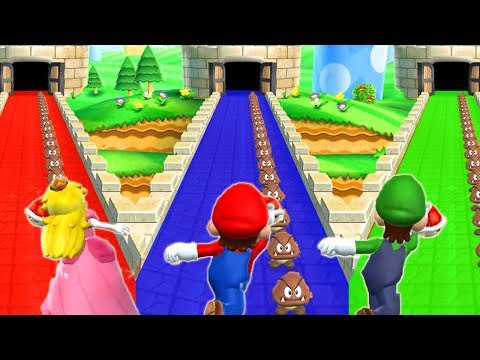 Mario Party 9 - Minigames - Mario vs Luigi vs Peach vs Daisy - Funny Minigames