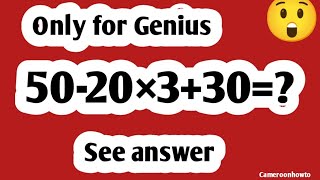What's 50-20×3+30=? Answer