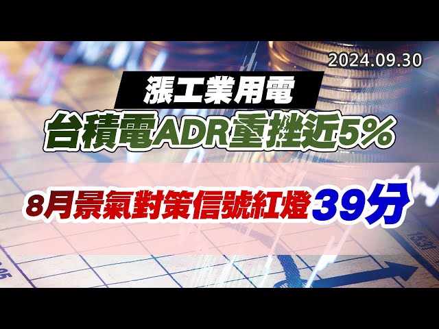 20240930《股市最錢線》#高閔漳 “漲工業用電，台積電ADR重挫近5%”” 8月景氣對策信號紅燈39分”