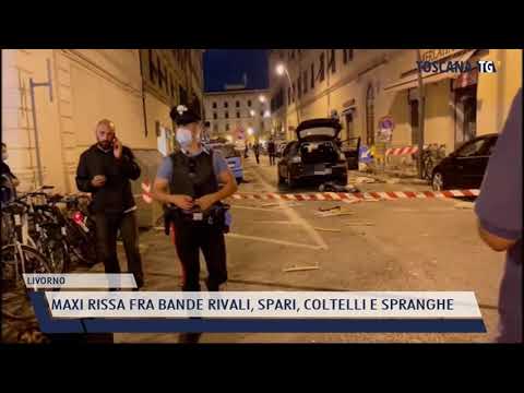 2021-09-16 LIVORNO - LARGE BRAWL BETWEEN RIVAL GANGS, GUNSHOT, KNIVES AND BARS