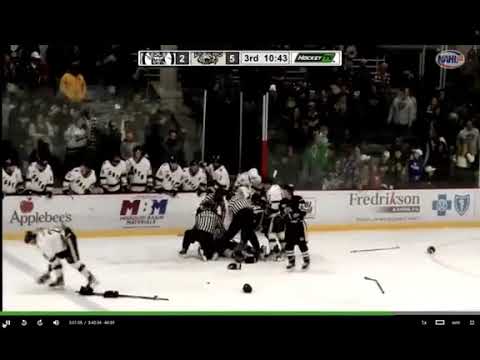 200 penalty minutes given during a massive line brawl