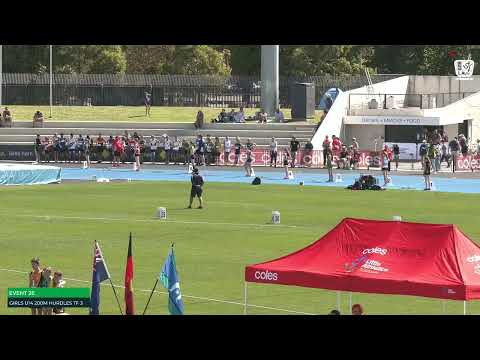 Girls U14 200m Hurdles Timed Final 3: 2022/23 State Track and Field Championships