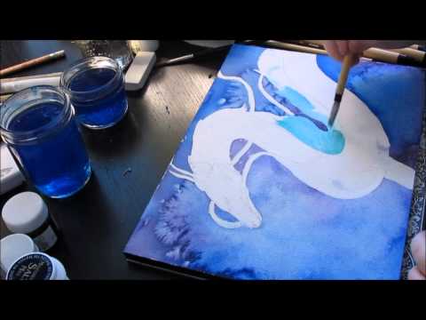 Haku- Dragon Form Spirited Away Watercolour Speed Painting