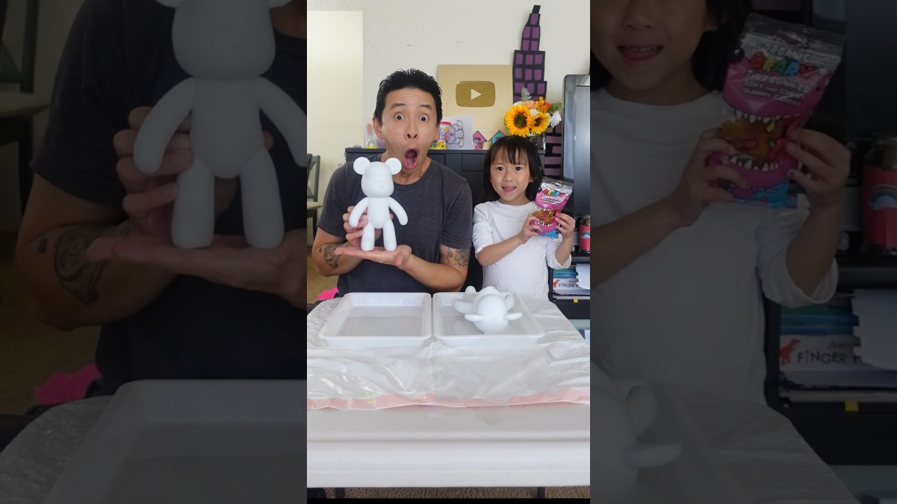 Fluid Paint Pouring Bear Art Challenge!🐻🎨 #shorts #artchallenges