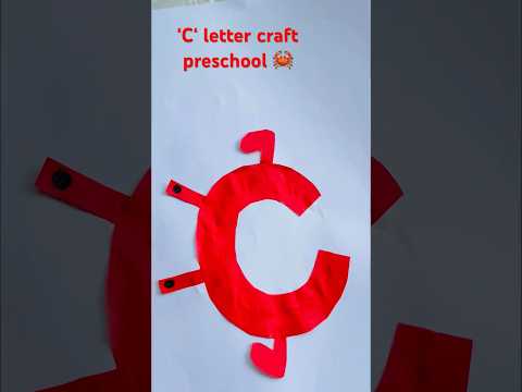 ‘c‘ letter craft preschool 👫🦀 #craft /#shortsvideo / #youtubevideo /#support /#subscribe