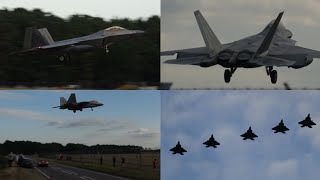 Rare x10 USAF F-22 RAPTORS LAND AT RAF LAKENHEATH AFTER DEPLOYMENT - 25/6/25 4K