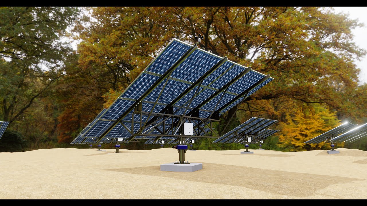 48 kW Solar Tracker Pole-2x4 Panel Layout-SOLAR-SIM V01 3D Model