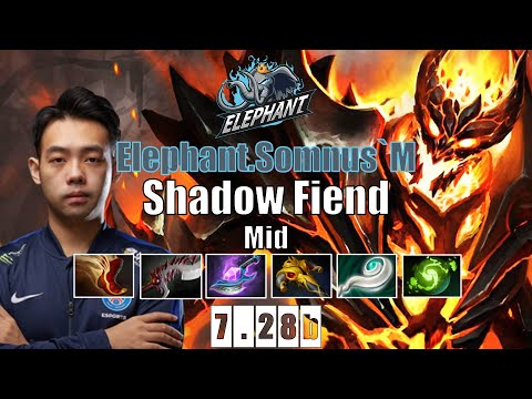 Shadow Fiend Mid | Elephant.Somnus`M | THE TRUE POWER OF SF MID | 7.28b Gameplay Highlights
