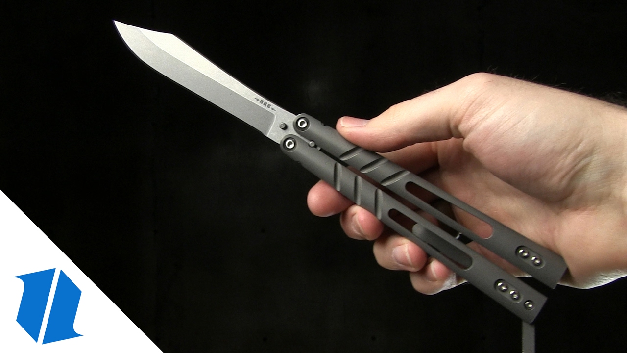 BRS Alpha Beast Infinity Balisong Butterfly Knife Titanium (4.5" Stonewash)