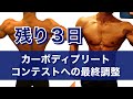 カーボディプリートの記録!フィジークコンテストまで残り3日【FWJ】