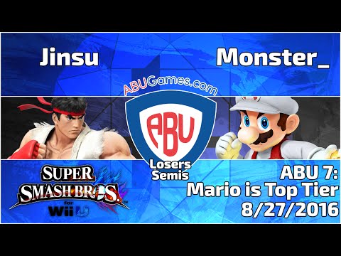 ABU Monthly 7: Jinsu (Ryu) vs. Monster_  (Mario) - Smash 4 Singles Losers Semis