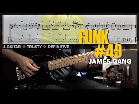 Funk #49 | Guitar Cover Tab | Guitar Solo Lesson | Backing Track with Vocals 🎸 JAMES GANG