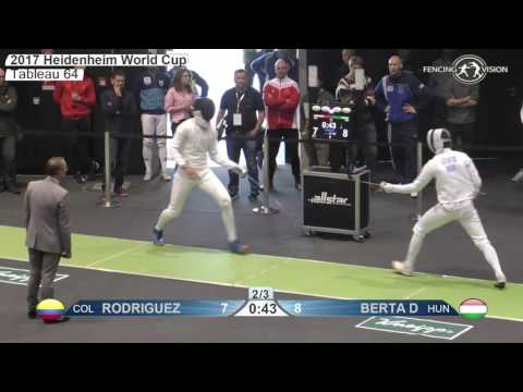 FE M E Individual Heidenheim GER Worldcup 2017 T64 15 green BERTA HUN vs RODRIGUEZ COL