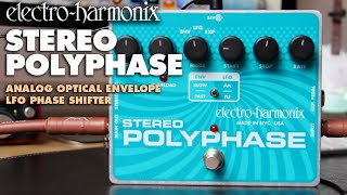 Video thumbnail for Electro-Harmonix Stereo Polyphase Analog Optical Envelope / LFO Phase Shifter (Demo by JJ Tanis) by EHX