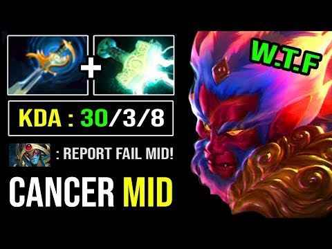 ABSOLUTE MID CANCER 1Kill Per Min 100% Crazy Dodge & Juke Monkey King 49K Damage 7.23E DotA 2