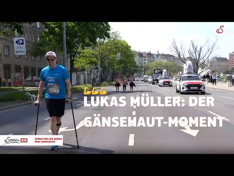 Gänsehaut beim Wings for Life World Run! Lukas Müller ohne Rollstuhl