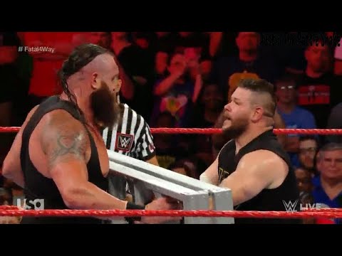 Fatal 4 Way Match - Braun Strowman Vs Kevin Owens Vs Finn Bálor Vs Bobby Roode Raw, June 11, 2018