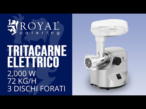 Video - Tritacarne elettrico - Rotazione in senso inverso - 72 kg/h