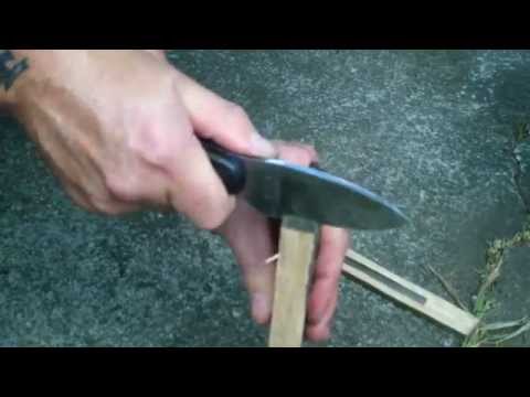 Testing an old T.B.K knife, I made in the 90's