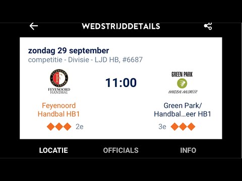 Feyenoord Handbal HB1 - Green Park Aalsmeer HB1
