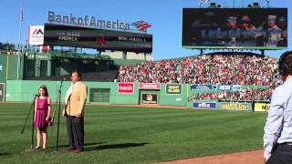 "God Bless America," Doug Jabara & Elizabeth Crawford, Fenway Park in Boston, 9-6-15