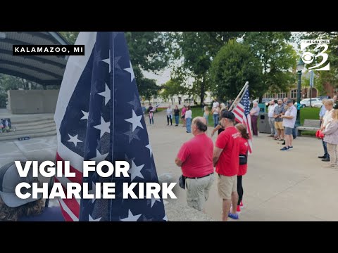 Kalamazoo community gathers for prayer vigil remembering Charlie Kirk