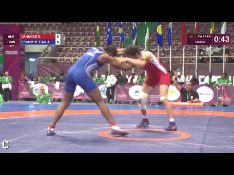 Round 2 FW - 53 kg: J. ESSOMBE TIAK (CMR) df. K. YAHIAOUI (ALG), 7-6