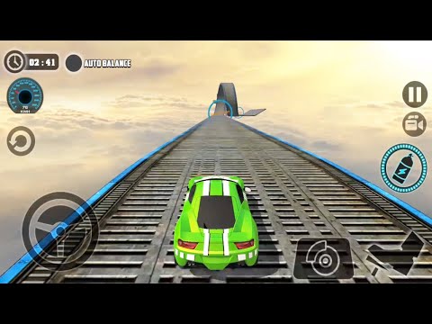 Impossible Car Tracks 3d- Green Car Driving Stunts Simulator - All Vehicles Unlocked Android Games